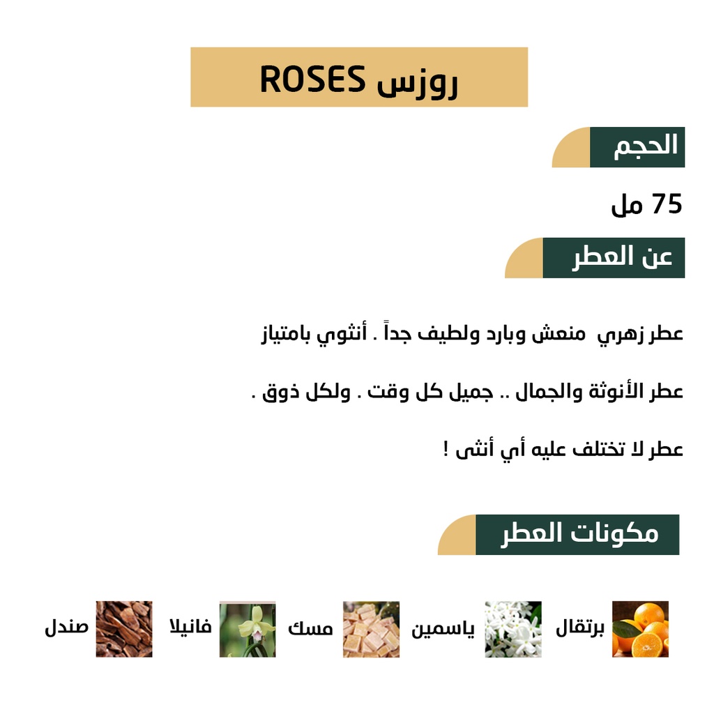 عطر روزس ROSES من رسيس للعطور 75مل