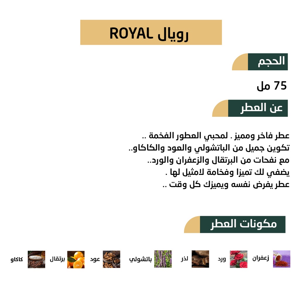 عطر رويال ROYAL من رسيس للعطور 75مل