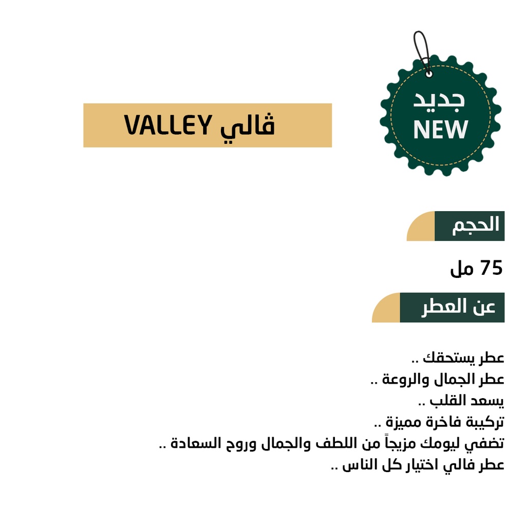 عطر فالي VALLEY من رسيس للعطور 75مل