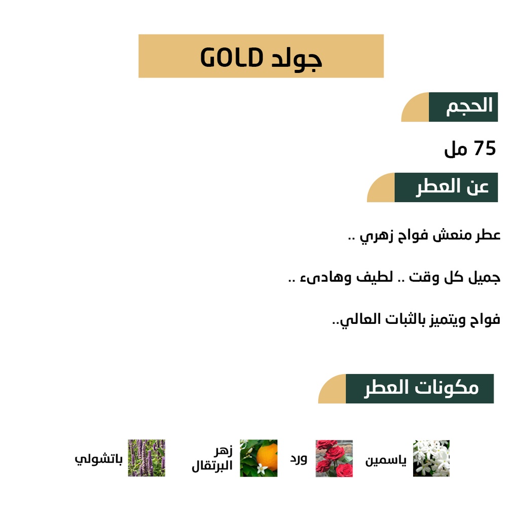 عطر جولد GOLD من رسيس للعطور 75مل 