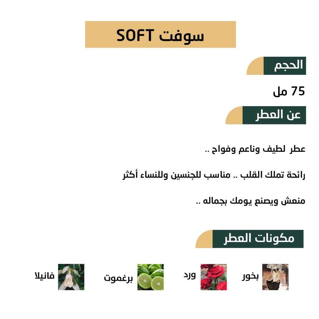 عطر سوفت SOFT من رسيس للعطور 75مل 